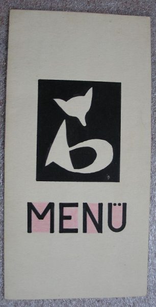 Menükarte, Speisenkarte, Hochhaus Interpelz Leipzig, um 1970
