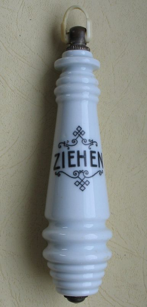 Griff, Ziehen, Wasserspülung, Toilettenzieher, Klozieher, Porzellan, Gründerzeit