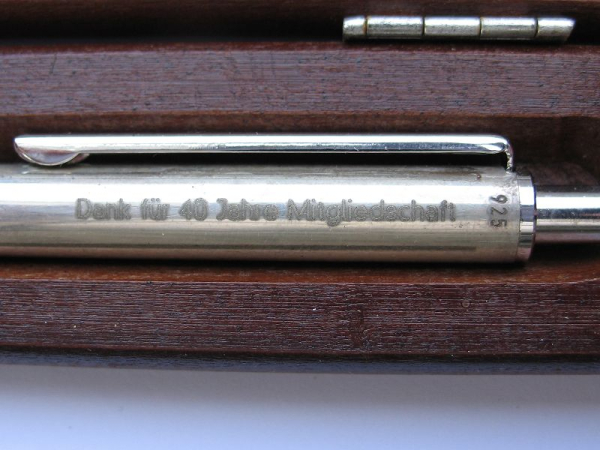 Kugelschreiber 40 Jahre IGM, IG Metall, 925-er Silber