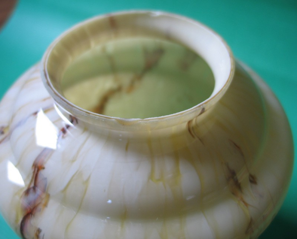 Deckenlampe Art Deco, marmoriertes Glas