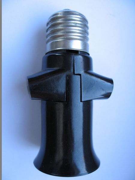 Adapter mit Steckdosen, für Lampenfassung, E27, Bakelit, #14