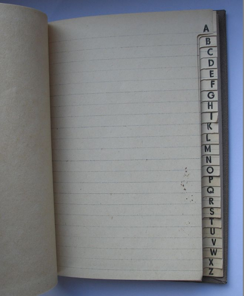 Notizbuch mit Register, A bis Z, DDR 70-er Jahre