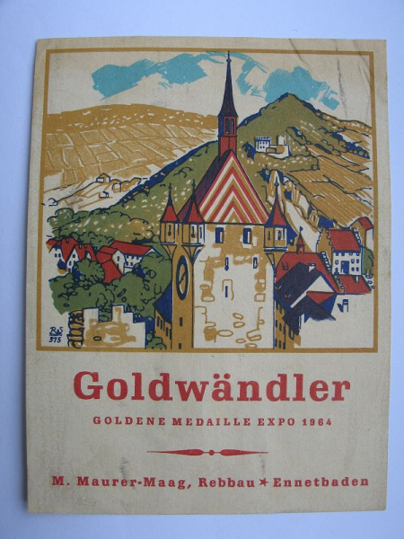 Goldwändler, Maurer- Maag Ennetbaden, Weinetikett, #13