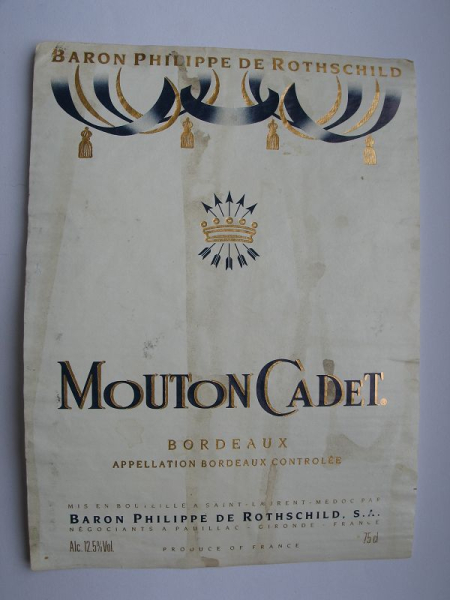 Mouton Cadet, Bordeaux, Rothschild, Weinetikett, #6