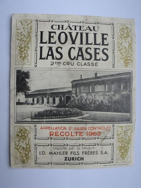 Chateau Leoville Las Cases, Mahler Fils Zürich, Weinetikett, #1
