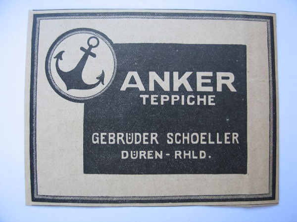 Anker Teppiche, Gebrüder Schoeller Düren, Inserat 1928 #13