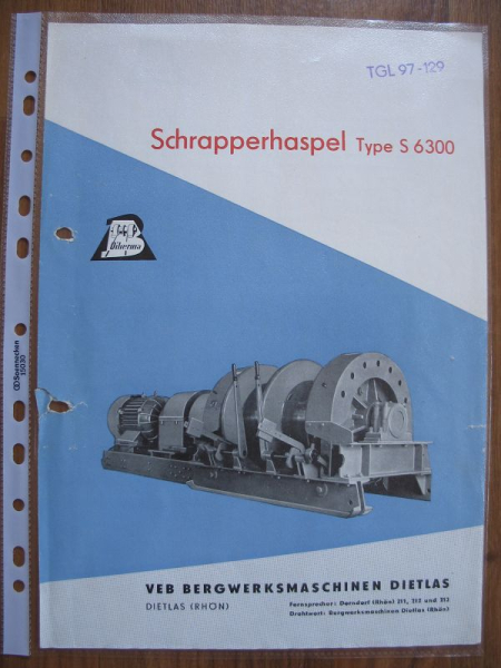 Schrapperhaspel Typ S 6300, DDR 1964