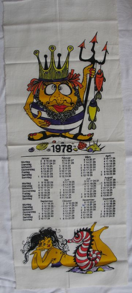 Kalender, Wandbehang aus Stoff, DDR 1978