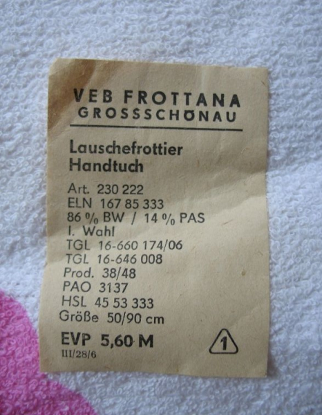 3 Handtücher Frottee, VEB Frottana Großschönau, DDR, unbenutzt, #ha1