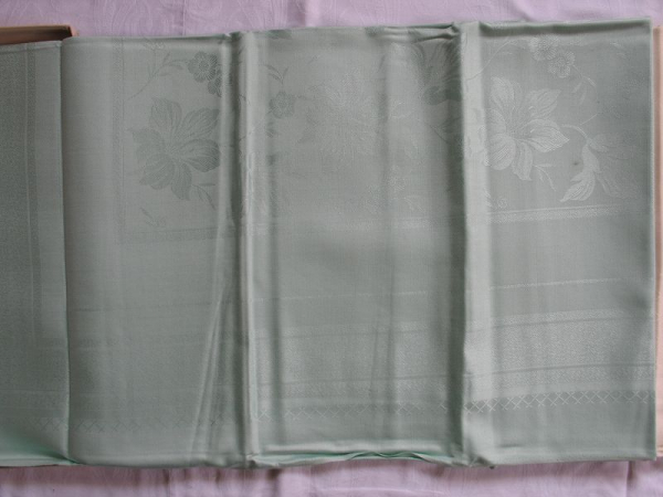 Curt Bauer Teedecke, Tischdecke, hellgrün, 160 x 100 cm, um 1960, DDR, unbenutzt, #tw3