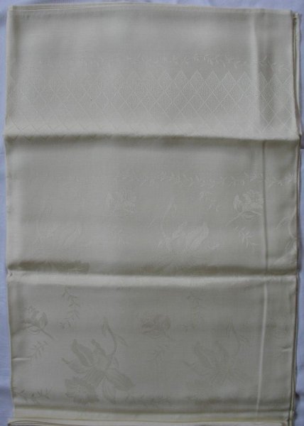 Curt Bauer Teedecke, Tischdecke, gelblich, 160 x 100 cm, um 1960, DDR, unbenutzt