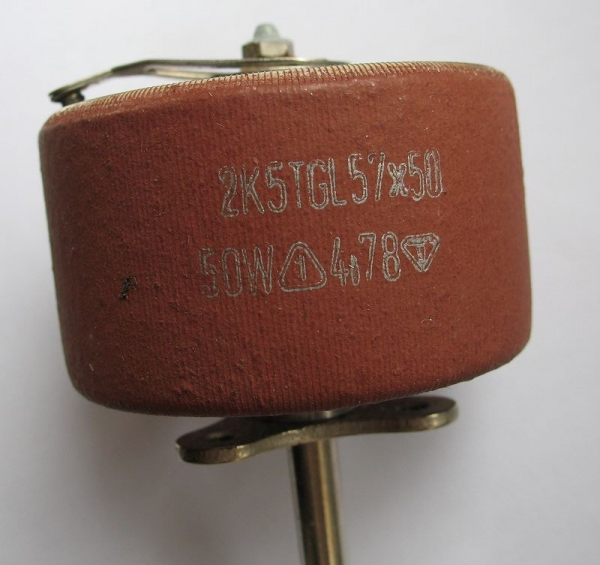 Hochlastdrahtdrehwiderstand, Drahtpotentiometer, 2K5 TGL 57 x 50, DDR 1978