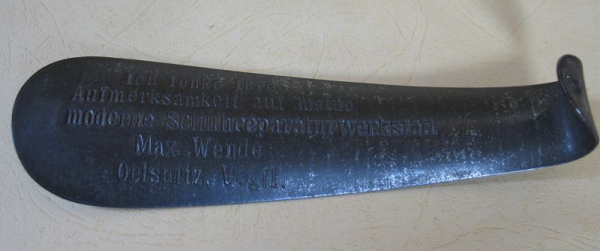 Max Wende Oelsnitz, Schuhanzieher, Schuhlöffel, 30-er Jahre