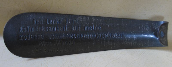 Max Wende Oelsnitz, Schuhanzieher, Schuhlöffel, 30-er Jahre