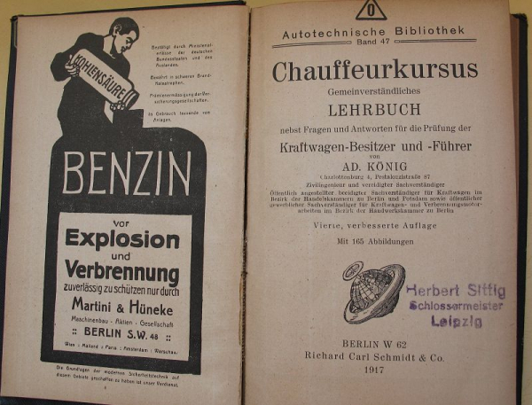 Chauffeur-Kursus, 1917