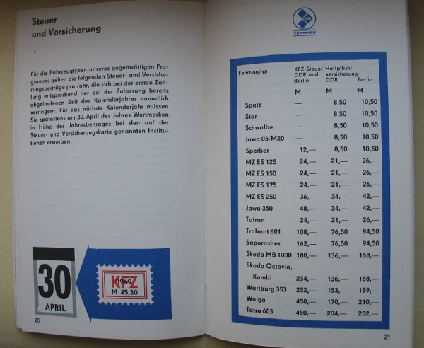 IFA Service, Vertrieb Karl-Marx-Stadt, Broschüre um 1970