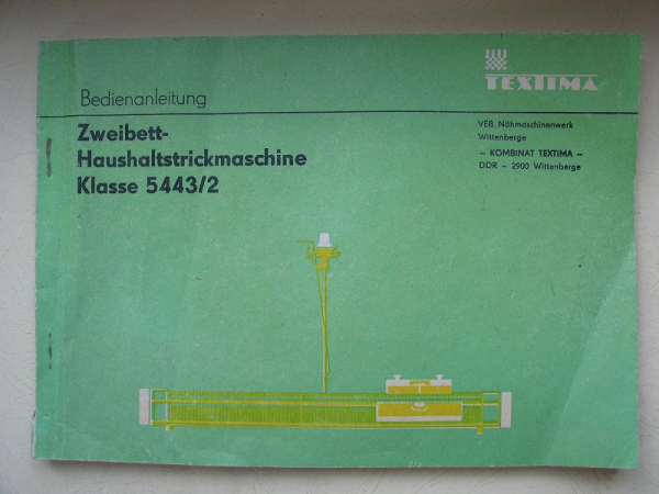Zweibett- Haushaltstrickmaschine Klasse 5443/2, Textima, DDR 1983