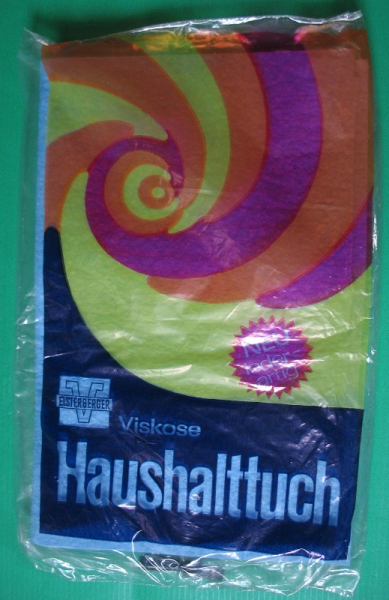 Viskose Haushalttuch, VEB Chemiefaserkombinat Schwarza, blau, DDR, unbenutzt