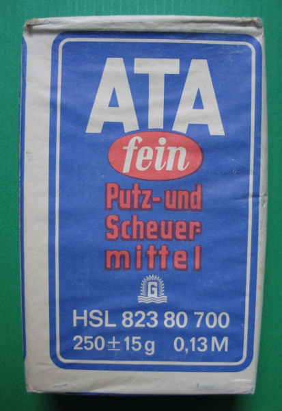ATA fein, Putz-und Scheuermittel, DDR, VEB Waschmittelwerk Genthin