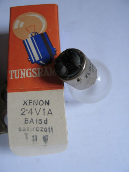 Glühlampe Tungsram Xenon 24V, 1A, BA 15 d, satirozott, #19