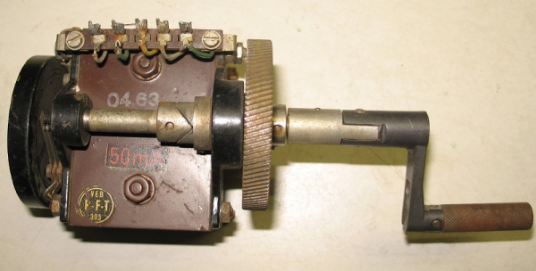 Kurbelinduktor RFT, Elektrisierapparat, für Telefon