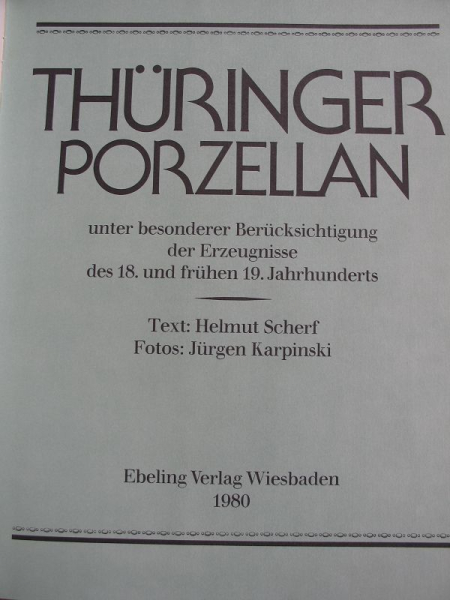 Thüringer Porzellan, Scherf, Karpinski, 1980