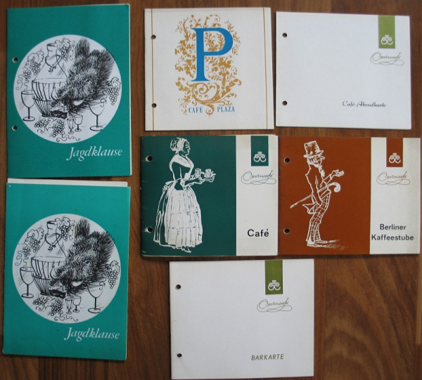 Operncafe, Jagdklause Berlin, Plaza, Kaffeestube, 7 Speisekarten DDR, #36