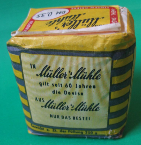 Perlgraupen, Müller's Mühle, Packung 50-er Jahre, BRD