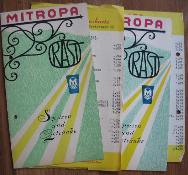 MITROPA Freienhufen, Autobahnraststätte, Speisekarte DDR 60-er Jahre, #61