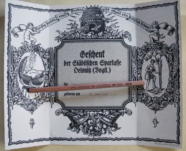 Geschenk der Sparkasse Oelsnitz zur Geburt, 1942