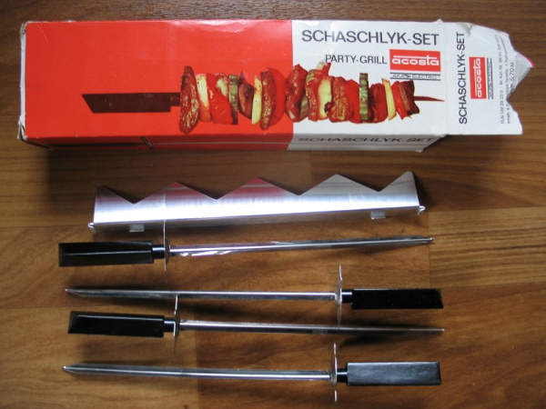 Schaschlyk- Set für Party- Grill AKA Electric, DDR, unbenutzt