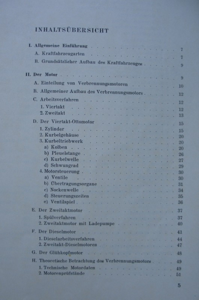 Kraftfahrzeugkunde, Teil 1, DDR 1952, IFA Pionier, Aktivist, EMW, AWO, RT