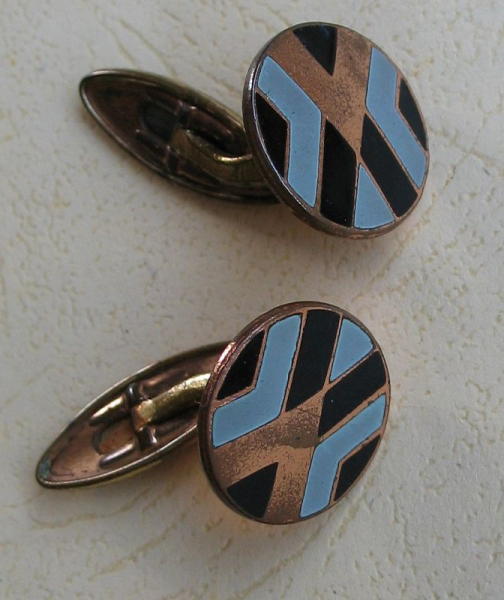 Manschettenknöpfe emailliert, 50-er Jahre