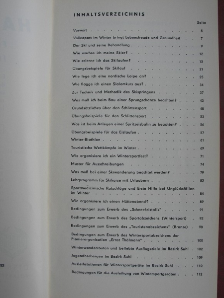 Spur frei, Handbuch für den Volkssport im Winter, DDR 60-er Jahre