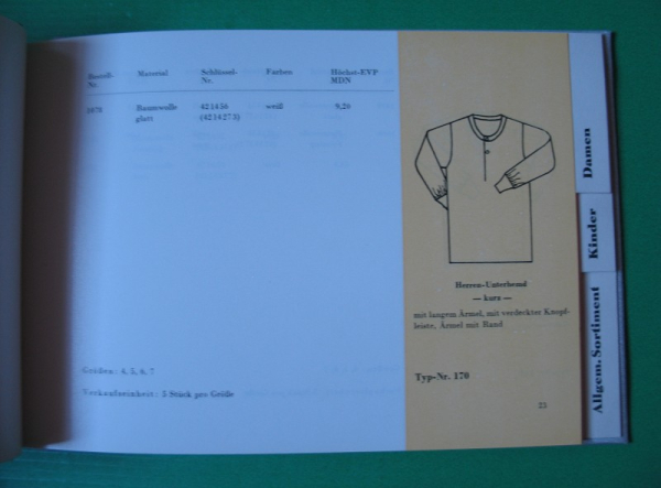 Bestellkatalog Textilwaren Bezirk Halle, DDR, GHG, 60-er Jahre