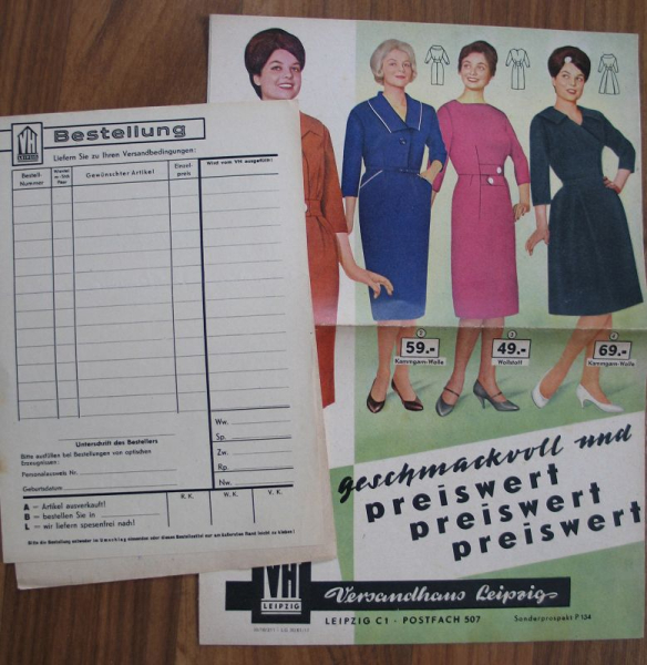 Versandhaus Leipzig, Damenkleider, Prospekt DDR 1961, #1