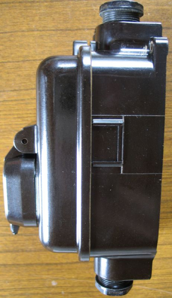 Leergehäuse Fehlerstromschalter, Schutzschalter, Bakelit, DDR um 1960, ESD, #16