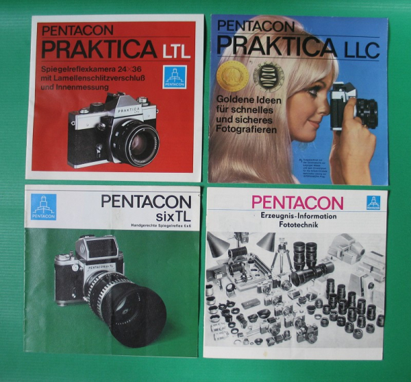 4 Prospekte Praktica, Pentacon, LTL, LLC, DDR 1972- 78