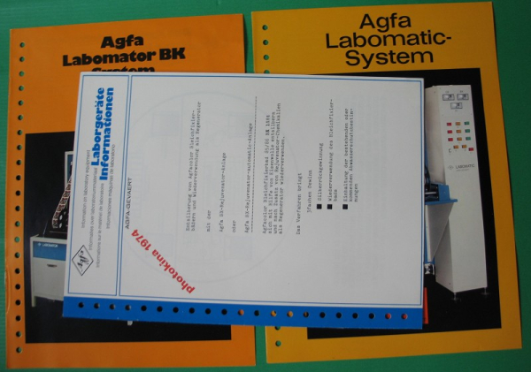 AGFA Labomator BK System, Labomatic, 3 Prospekte 1974