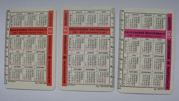 3 Taschenkalender DDR, Druckwerke Reichenbach, 3 (Halb)nackte Damen, #5