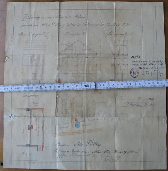 Albin Dölling Rebersreuth, Scheunen-Anbau 1919