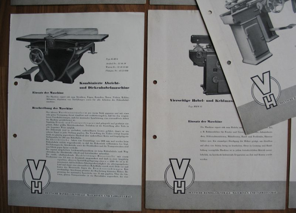 Deutsche Handelszentrale Maschinen- und Fahrzeugbau, 9 Prospekte 50-er Jahre
