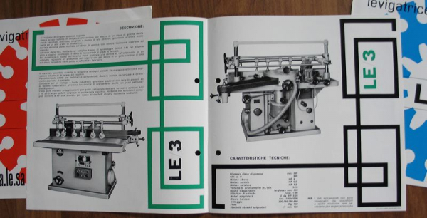levigatrice per sagome, ma.le.sa Barzano, LE/1, 3 Prospekte 60-er Jahre