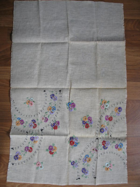 Kissenhülle gestickt, Leinen, um 1960, #8