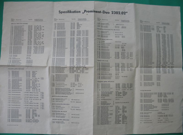 Bedienungsanleitung Prominent- Duo.  2302.02,  RFT, 1978
