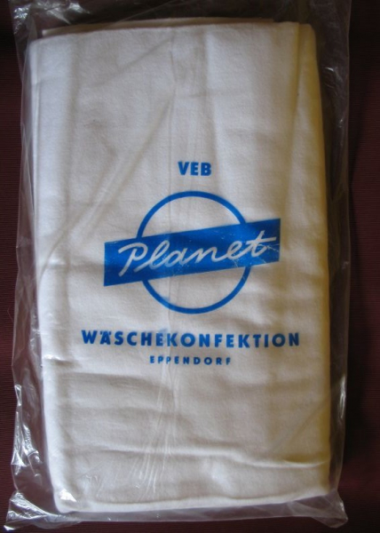 Bettlaken DDR, Baumwolle angerauht, VEB Planet Wäschekonfektion Eppendorf