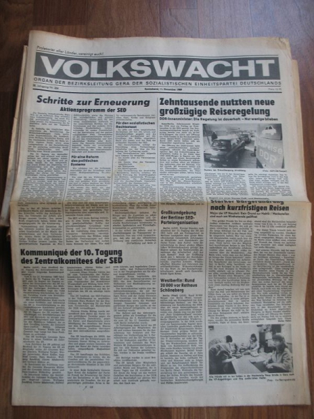 Volkswacht, 25 Ausgaben Oktober/ November 1989, SED Gera, Wendezeit