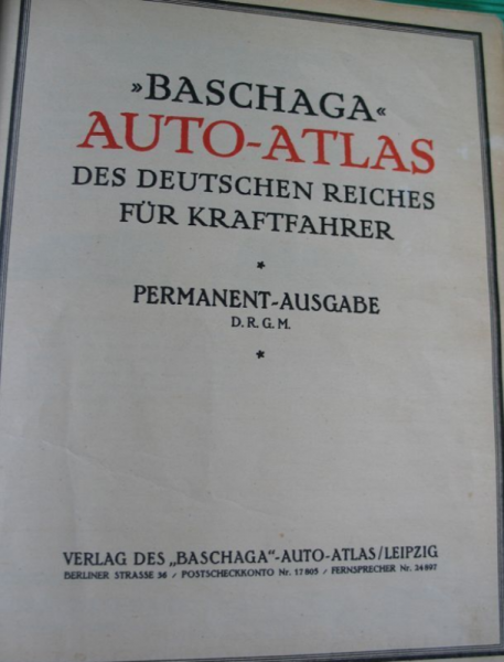 Baschaga Auto-Atlas, 1925, Autohaus Günther Leipzig