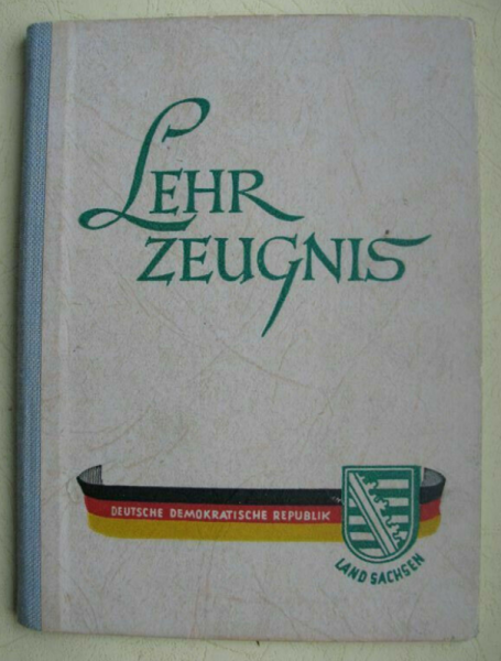 Lehr-Zeugnis Land Sachsen, DDR 1950, Former Plamag Plauen
