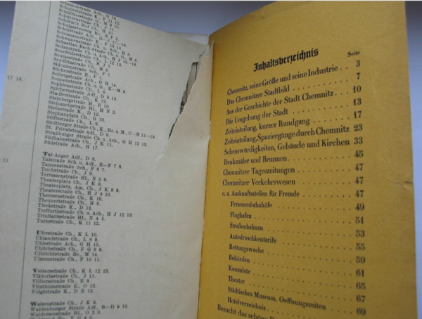 Kleiner Führer durch Chemnitz, mit Stadtplan, um 1925- 1930